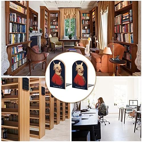 Livro de madeira de Llamadeus Mozart termina 2 PCs Livros de madeira não deslizantes para decoração de escritório em casa