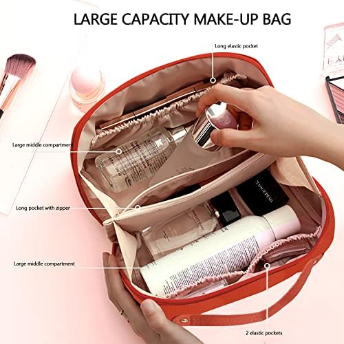 Bolsa de cosméticos de grande capacidade, bolsa de armazenamento cosmético de viagem com alça, saco de saco de higieness