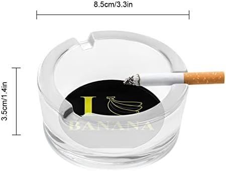 Adoro bananeira cinza de vidro para cigarros lixo à prova de vento pode imprimir bandejas de cinzas sofisticadas para uso
