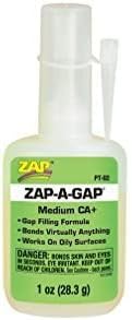 Pacer Technology Zap-a-gap Adesives, 1 oz, branco
