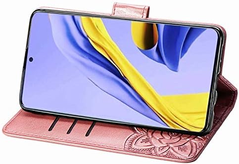 Zyzx Samsung Galaxy A71 3D Caixa de carteira de flor de borboleta, concha de telefone de couro com cartões de crédito