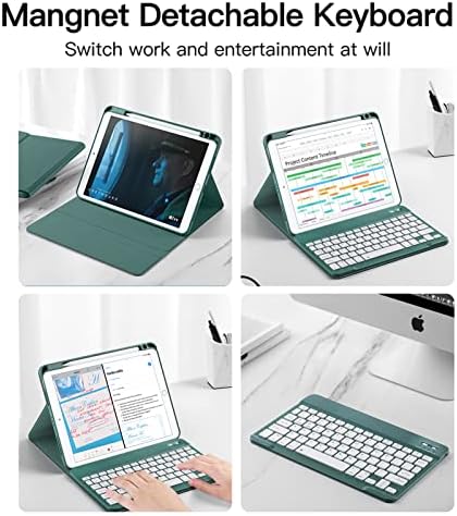 Caixa de teclado laetass para iPad Air 5th 2022 / iPad Air 4th 2020 10,9 polegadas, capa de couro com suporte de lápis embutido, teclado