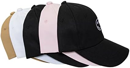 Smile Face Baseball Cap - chapéu de caminhão bordado da moda para mulheres. Chapéus fofos ajustáveis ​​na moda e leves para o verão