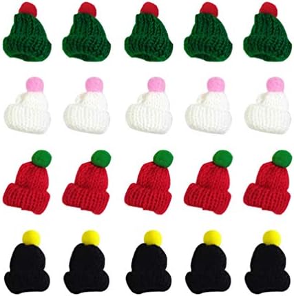 Tendycoco 20pcs mini chapéu de tricotar chapéu de malha de natal