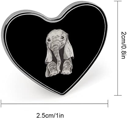 Baby Elephant Pin distintivo Broches em forma de coração Buttigos de reconhecimento Batidos de decoração para sacos de