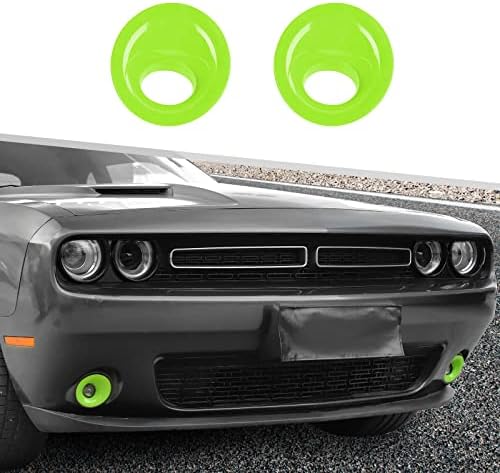 Voodonala para o Challenger Front Foglights Protects Covers Compatível com os acessórios 2015-2023 Dodge Challenger, ABS Green 2pcs