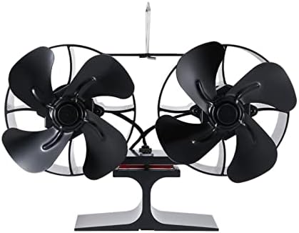 Syxysm Dual Head 8 Blades Powered Stove Fan Aluminium Eco-amigável silencioso para o ventilador de madeira de madeira Distribuição