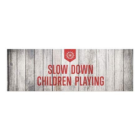 CGSignLab | A janela Slow Down Children Tanking -nutical Wood se agarra | 36 x12