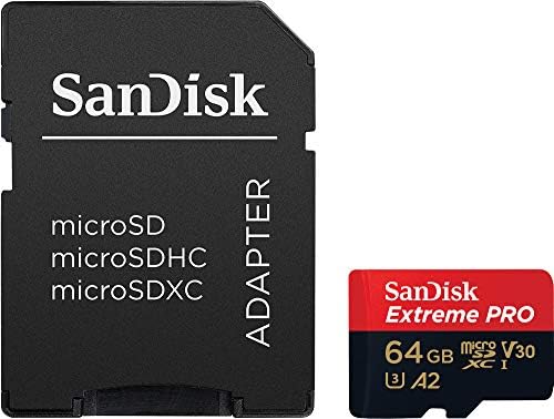 Sandisk 64GB Extreme Pro® Microsd ™ UHS-I CARD COM ADAPTADOR C10, U3, V30, A2, 200MB/S LEI