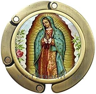 Gancho da bolsa de Nossa Senhora de Guadalupe, gancho de bolsa de cúpula de vidro religioso, jóias católicas, jóias cristãs Hook-mt363