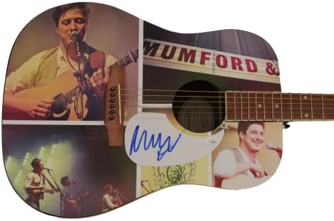 Marcus Mumford assinou autógrafo em tamanho real personalizado Um de um tipo de 1/1 Gibson Epiphone Guitar Guitar b