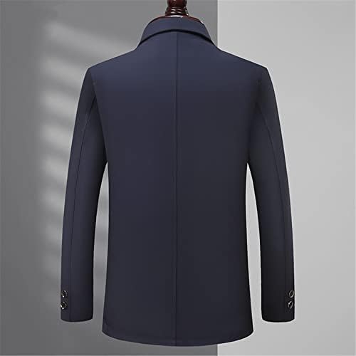 Jackets de negócios masculinos Men Button Button Pocket Jacket Moda de moda de manga longa PLATA TAMANHO