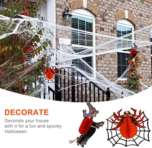 Toyandona Honeycomb Decor 2pcs Halloween Paper Lanterna Spider Spider Web Ornamento Ornamento Halloween Adereços decorativos para decoração