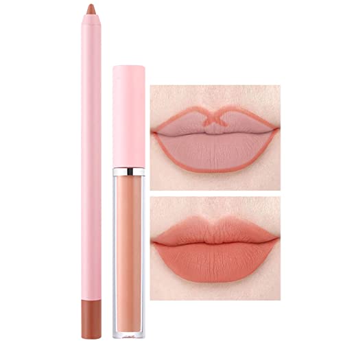 Batom de rosa macia ladra de gancho de água à prova d'água de lipstick caneta caneta nunca desbotamento Lip Lip Gloss 2 em