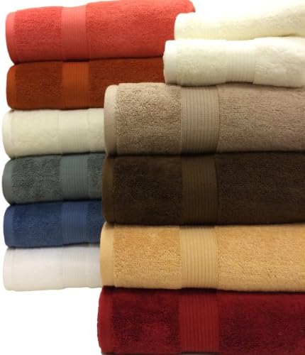 Bedding Royal Hotel 6pc Toalheiro de algodão branco, inclui 2 toalhas de pelúcia, 2 toalhas de pelúcia e 2 panos de lavagem