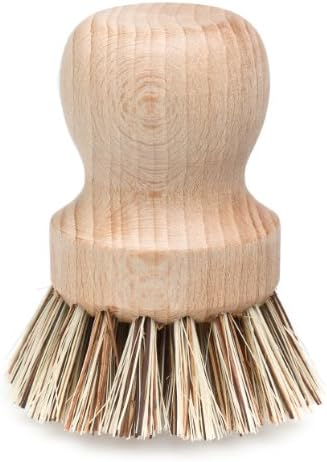 Redecker Brush Bristle Bristle Bristle, alça de madeira de faia não tratada, cabeça de fibra de união resistente ao calor para limpeza de vasos, panelas e mais, diâmetro de 2-1/2 polegadas, fabricado na Alemanha