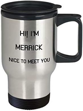 I'm Merrick Travel canem Nome exclusivo Tumbler Gift For Men Mulheres 14oz aço inoxidável