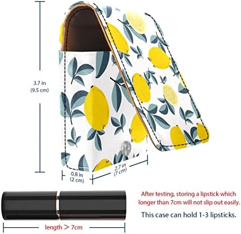 Caixa de batom de maquiagem de frutas de frutas de limão amarelo para a aquarela para a bolsa cosmética de uma bolsa pequena de