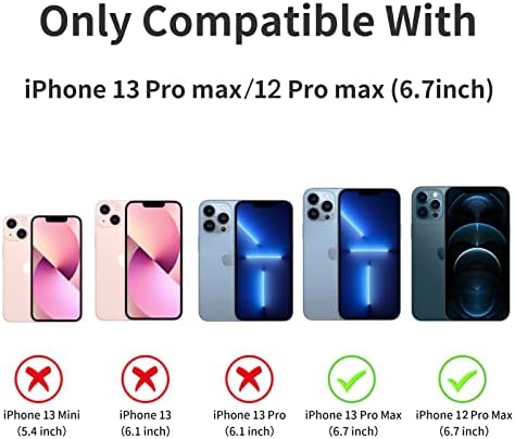 Vego para iPhone 13 Pro Max Case com tampa da câmera deslizante, 360 ° de giro de 360 ​​° Caixa de capa à prova de choque magnética para iPhone 13 Pro Max & iPhone 12 Pro Max 6,7 polegadas - preto