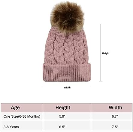 Durio Baby Girl Hats Knit Baby Inverno Chapéu fofo Beanies para meninas Meninos grossos quentes de criança chapéu