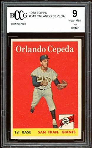 1958 Topps #343 Orlando Cepeda ROOKIE CART