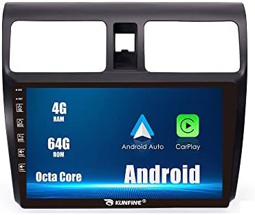 Kunfine Android Radio CarPlay e Android AutoRadio Navigação de carro Multimedia Player GPS tela sensível ao toque RDS RDS DSP BT Substituição