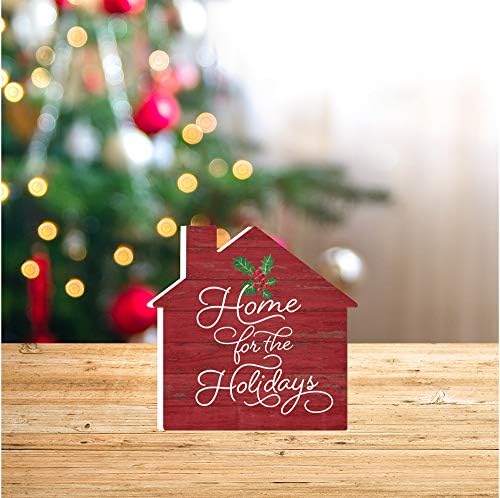 P. Graham Dunn Home para as férias Rosy Red 3,2667 x 3,25 Pine Wood Christmas Sinal de forma pequena