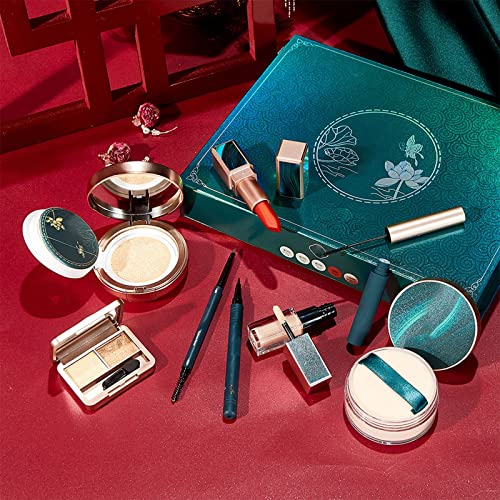 Lips Charms Makeup Conjunto de oito peças de batom de almofada de ar cenário de pólvora de sombra de sombra de pó de mímel Eyeliner