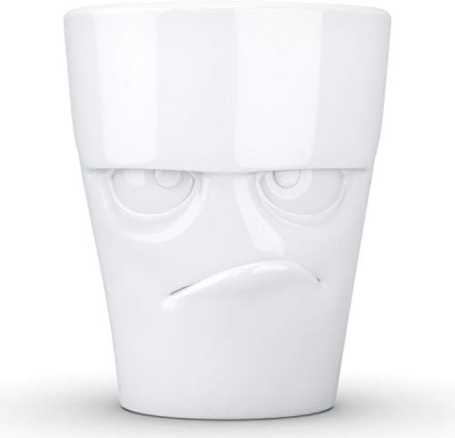 Tassen Porcelain caneca com alça, edição robusta do rosto, 11 oz. Xícara de café branca