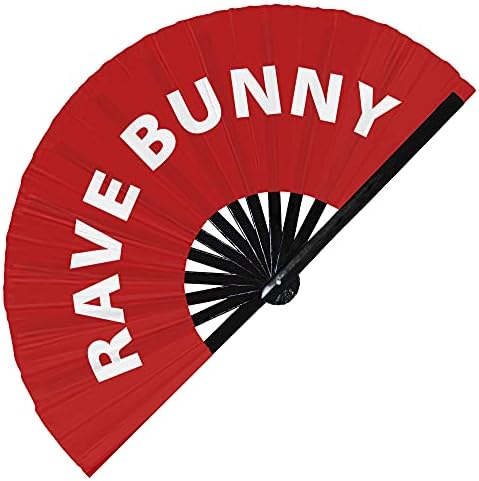 Rave Bunny Hand Fan Bamboo Circuito de bambu Rave Hand fãs de roupas de equipamento Gift Gifts Music Festival Rave Acessórios para homens e mulheres