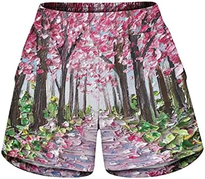 Shorts de ioga wocachi para feminino, calça quente e sexy shorts florais de verão calças curtas de cintura alta