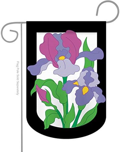 Dois Grupo G154052-P2 Iris Spring Floral Decorativa Bandeira Vertical do jardim, 13 x 18,5, multicoloria