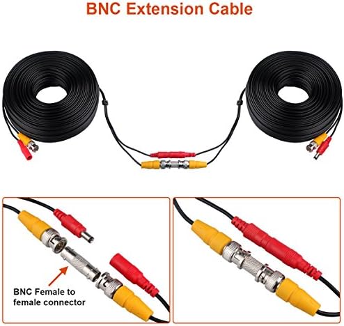 Wildhd BNC CABO 4X100FT, ALL-EM-ONE SIAMESE VÍDEO E POWER SUFFER SUFFERE CAMAN FIE, CABE