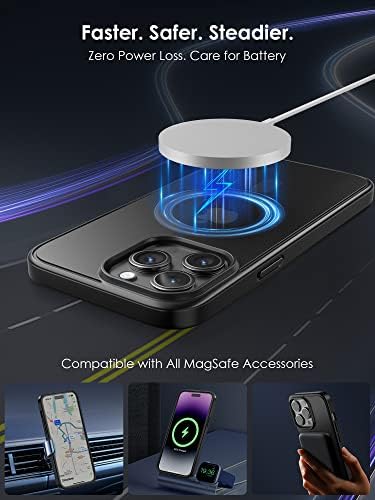 SuperOne Magnetic Case for iPhone 14 Pro Max Case, [Proteção de grau militar e compatível com Magsafe] Slim Translúcido Matte para iPhone