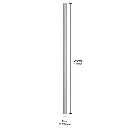 Pacote de toppros de 5 haste de aço redonda, diâmetro de 6 mm HSS Torno da ferramenta de estoque de barra de 200 mm /7,87 polegadas de comprimento, para o eixo da engrenagem de engrenagem torneiras de perfuração Máquina de torneamento em miniatura, ferramenta de artesanato de pinos cilíndricos