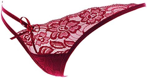 Toxz Womens Sexy Lace Thongs G-String, pura perspectiva cetim atraente bordado floral bordado, renda v-string cuecas calcinhas de