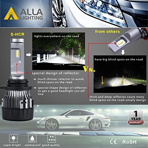 Iluminação Alla S-HCR H13 9008 LELTOS LEDS BULSS, 6000K Xenon White, 10000 lúmens substituto extremamente brilhante para carros,
