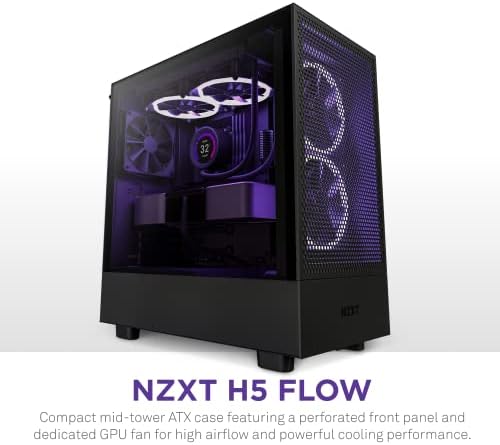 NZXT H5 Fluxo Compacto ATX TOWER MIDO TOWER PC GAMING-Painel frontal perfurado para fluxo de ar alto-painel lateral de