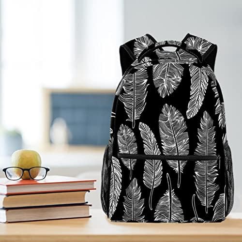 Backpack Rucksack School Bag de viagem casual Daypack para mulheres meninas adolescentes, Boho Bohemia Black White
