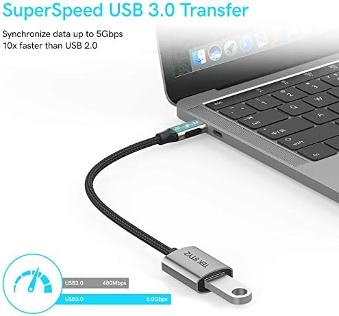 Adaptador TEK Styz USB-C USB 3.0 Compatível com o seu Xiaomi Redmi Note 9T 5G OTG Tipo-C/PD Male USB 3.0 Converter feminino.