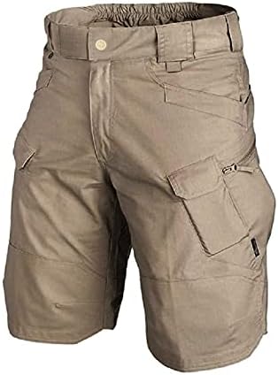 Shorts táticos para homens respiráveis ​​verão respirável rápido seco de pesca shorts de carga com bolsos múltiplos