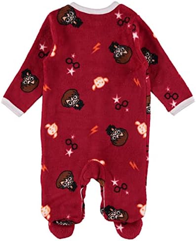 Pijama de lã de futebol de meninos de meninos Harry Potter - Pijama de pm pijama com pés de bebê Presentes para bebês para