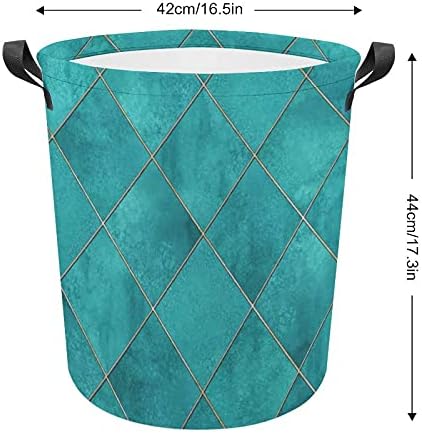 Aquarela Argyle abstrato geométrico de lavanderia cestas de armazenamento de lavanderia com alças de transporte fáceis para brinquedos Organizador de roupas