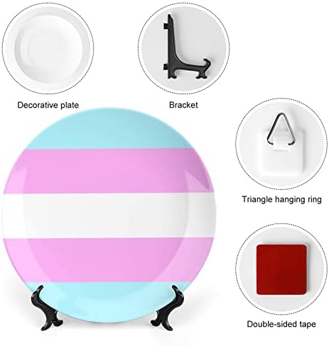 Bandeira do Pride Pastel - Transgênero LGBT Placa decorativa de osso vintage com exibição Decoração de casa de presente fofa para presente