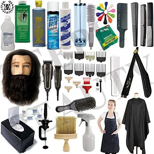 Liberty Supply Barber School Kit Kit de beleza Homens/masculino Manikin Head Barba Clippers Exame Prático Kit Aprovado