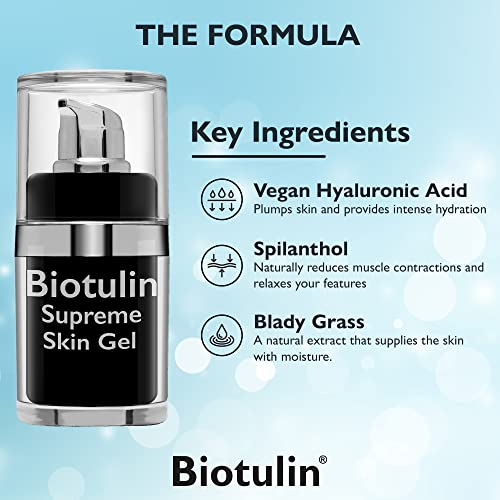 Biotulina - Gel de pele supremo [2 -Pack] I Loção facial I soro de ácido hialurônico para rosto I Reduz rugas i Produto de cuidados