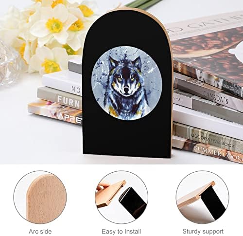 Pintura de Wolf Livros de madeira Modern Decorative Booksheld Trendy Design Book Stopper para escritório em casa