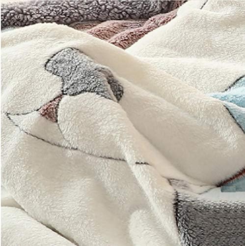 Cobertor Asbecky Clante de Crelamento Double de Inverno Velvet Quilt Baby Coral Velvet Blanket Fluffy Warm-100x150CM_A