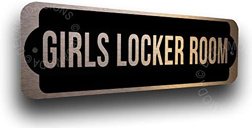 Deca Moda Girls Locker Room Sinal, placas para negócios, placas de porta, letreiros da porta da sala de garotas,