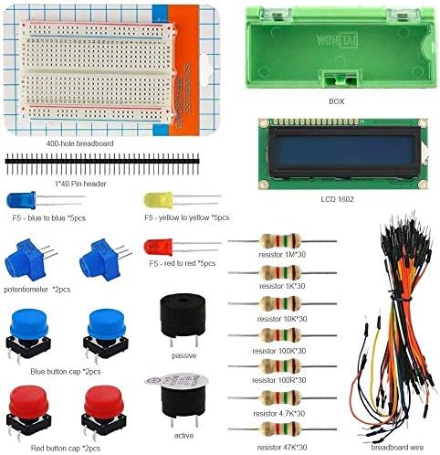 Zym119 Learning Suite para componentes eletrônicos Kit de componentes universais para hobbyistas eletrônicos Acessórios de computador